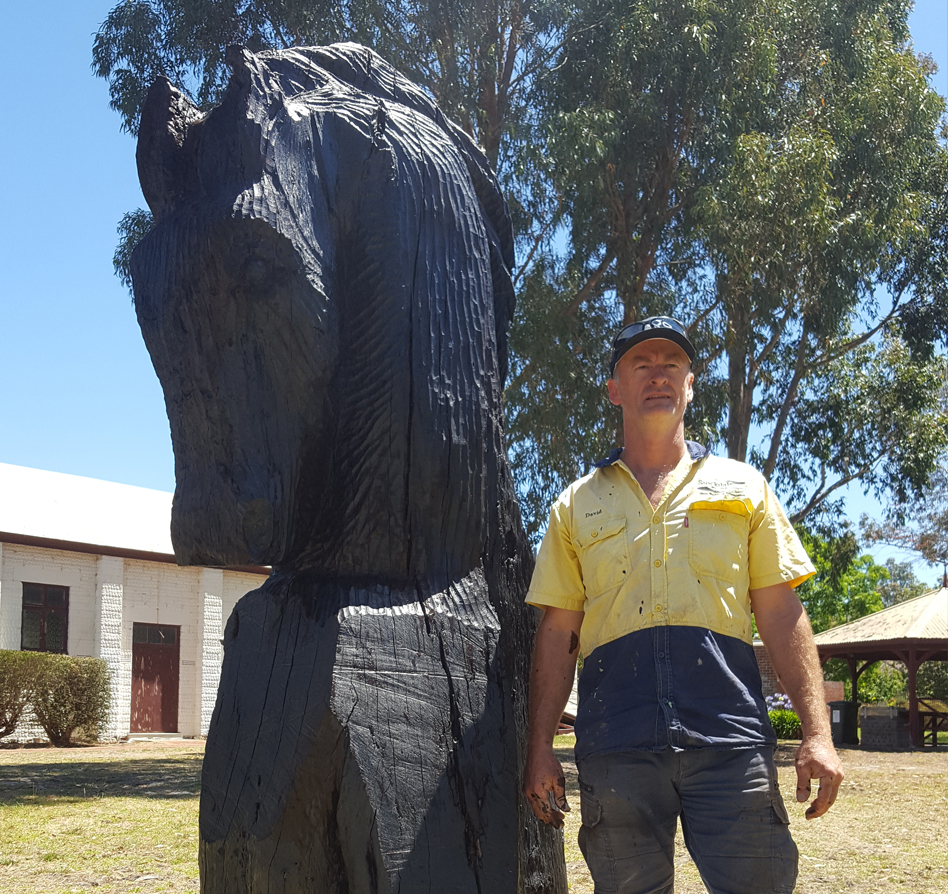 David with Chess Piece Sculpture in Kendenup WA